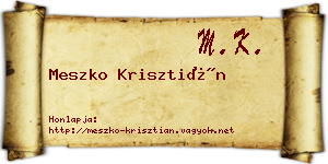 Meszko Krisztián névjegykártya